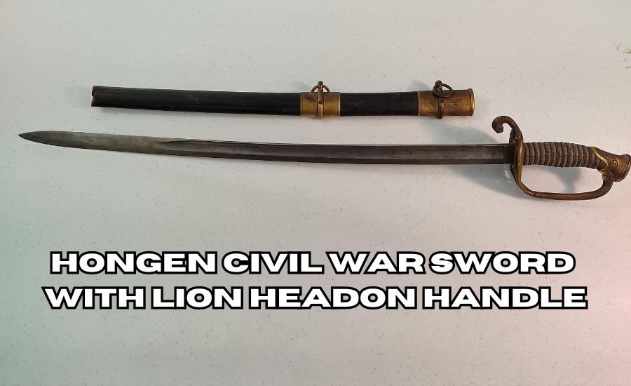 hongen civil war sword with lion headon handle