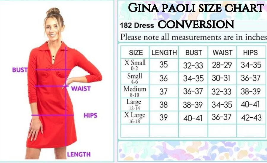 gina paoli size chart conversion