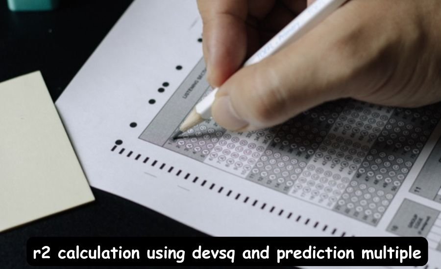 r2 calculation using devsq and prediction multiple